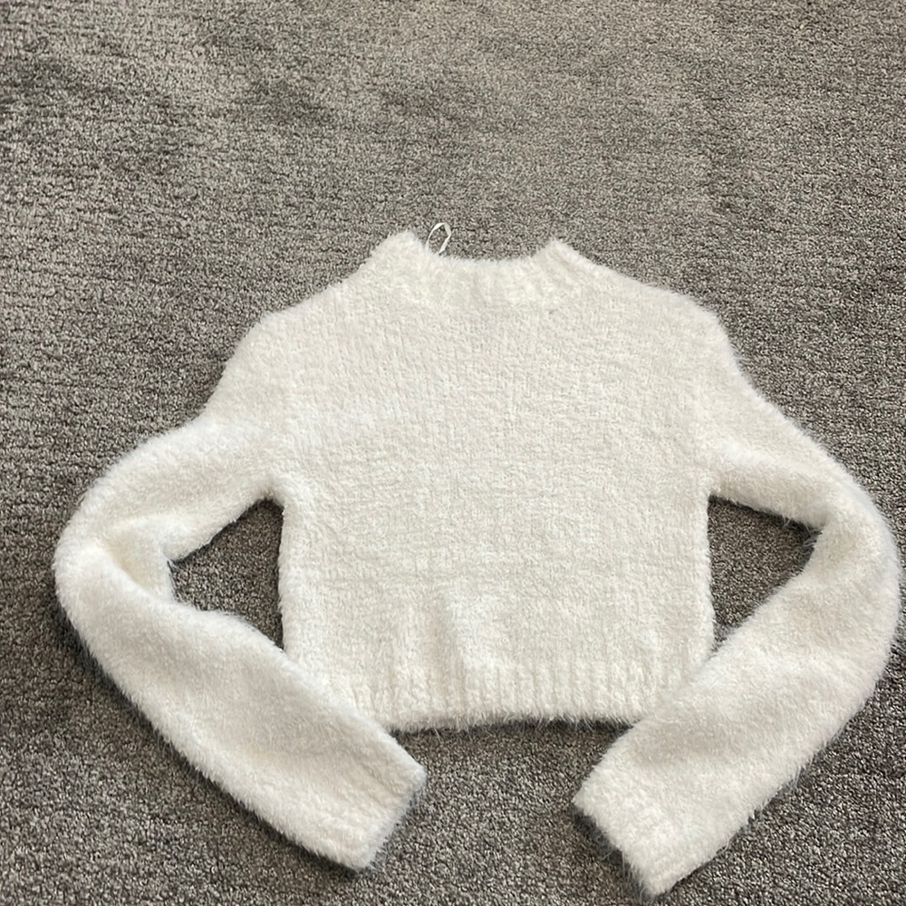 Fuzzy White Sweater